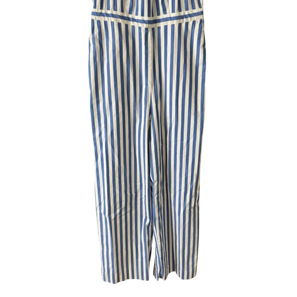 J.Crew Blue White Stripe Halter Jumpsuit‎ Coastal Nautical Size 2